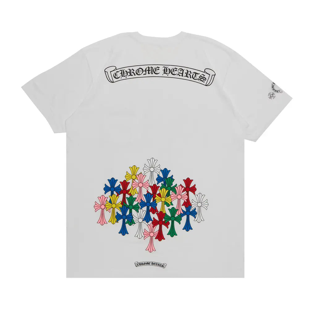 T-Shirt Chrome Heart Wit En Multicolor