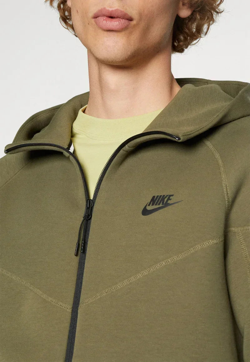 Nike Nouveau Tech Fleece Rits Groen Kaki