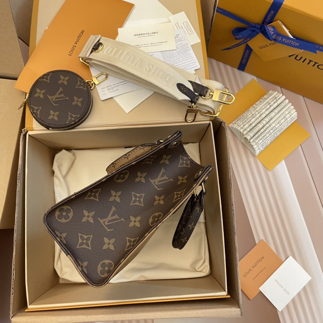 LV - Petit Cabas OnTheGo BB Maron dubbel