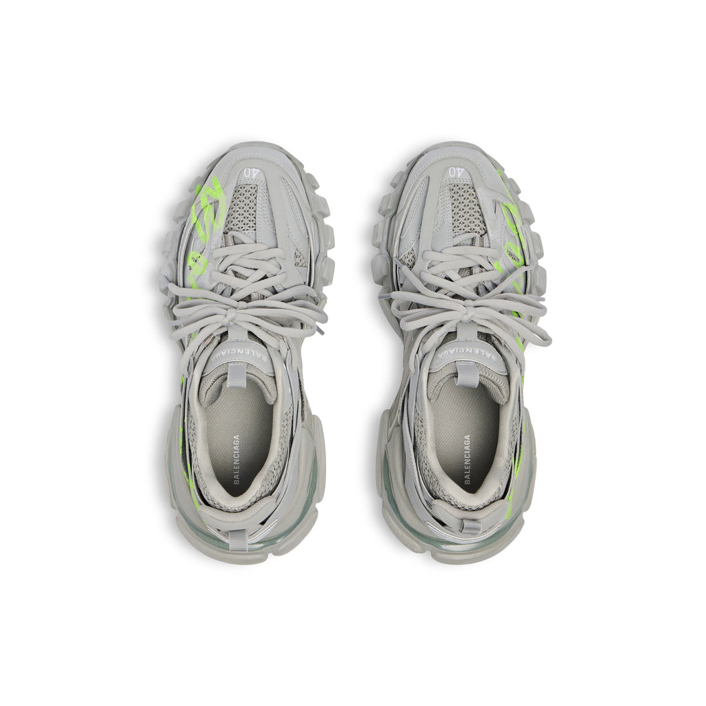 Balanciaga Track Grijs Met Logo Geel Fluo