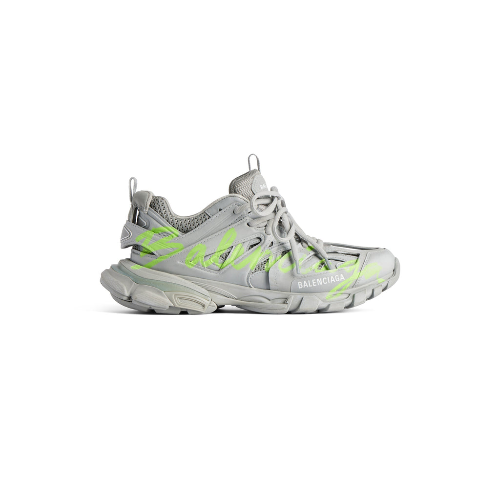 Balanciaga Track Grijs Met Logo Geel Fluo
