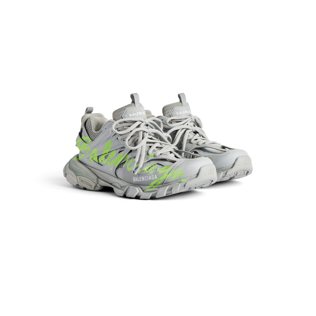 Balanciaga Track Grijs Met Logo Geel Fluo