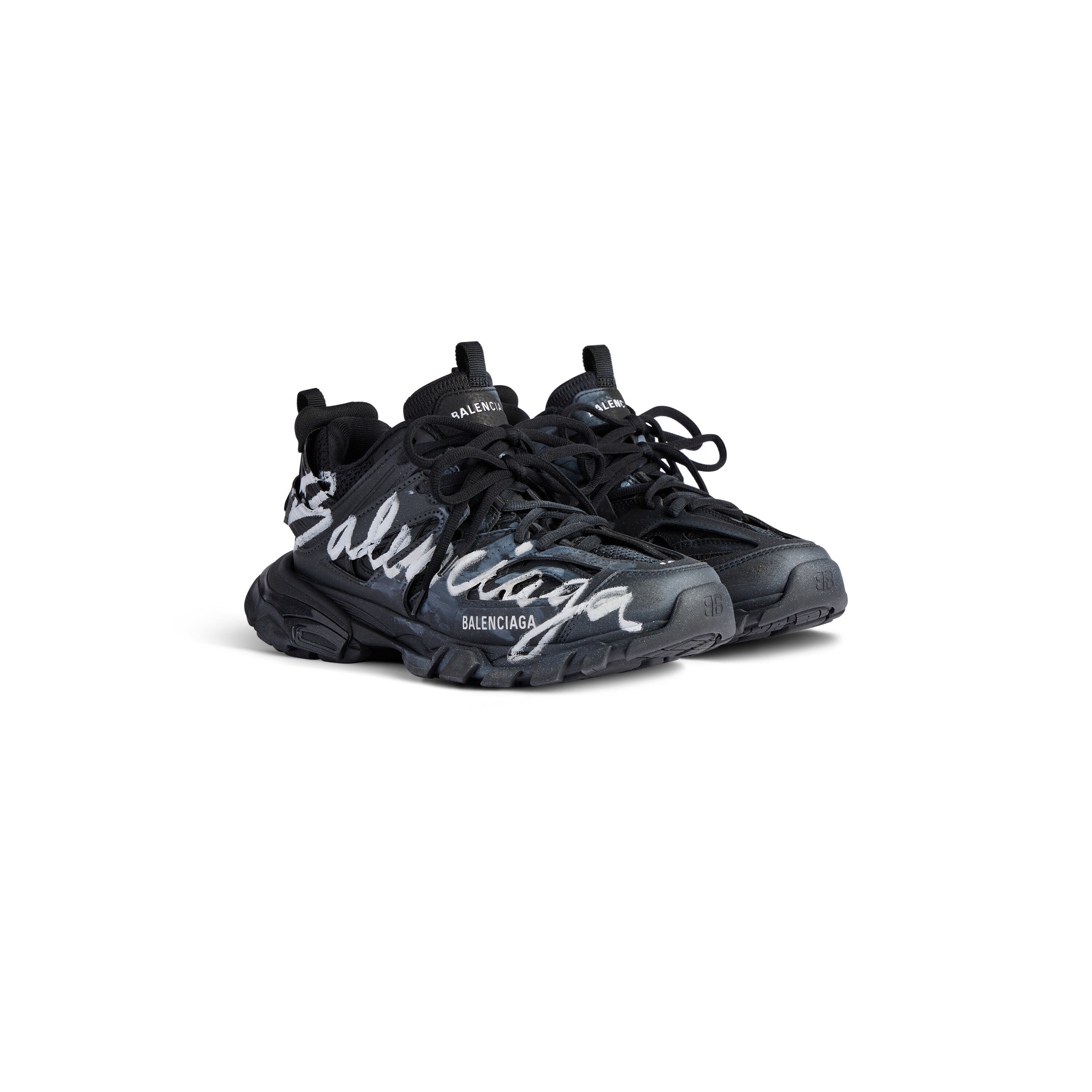 Balanciaga Track Zwart Met Logo Wit
