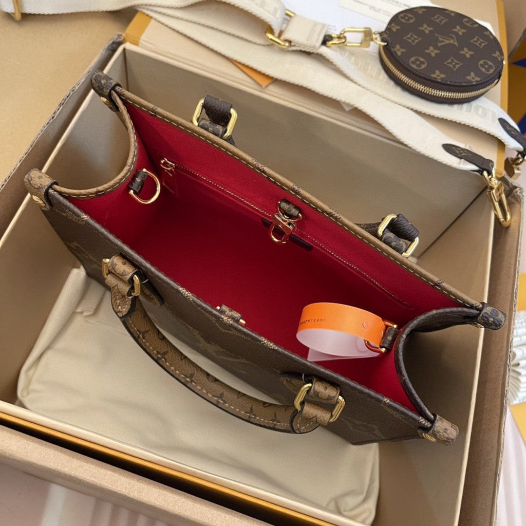 LV - Petit Cabas OnTheGo BB Maron dubbel