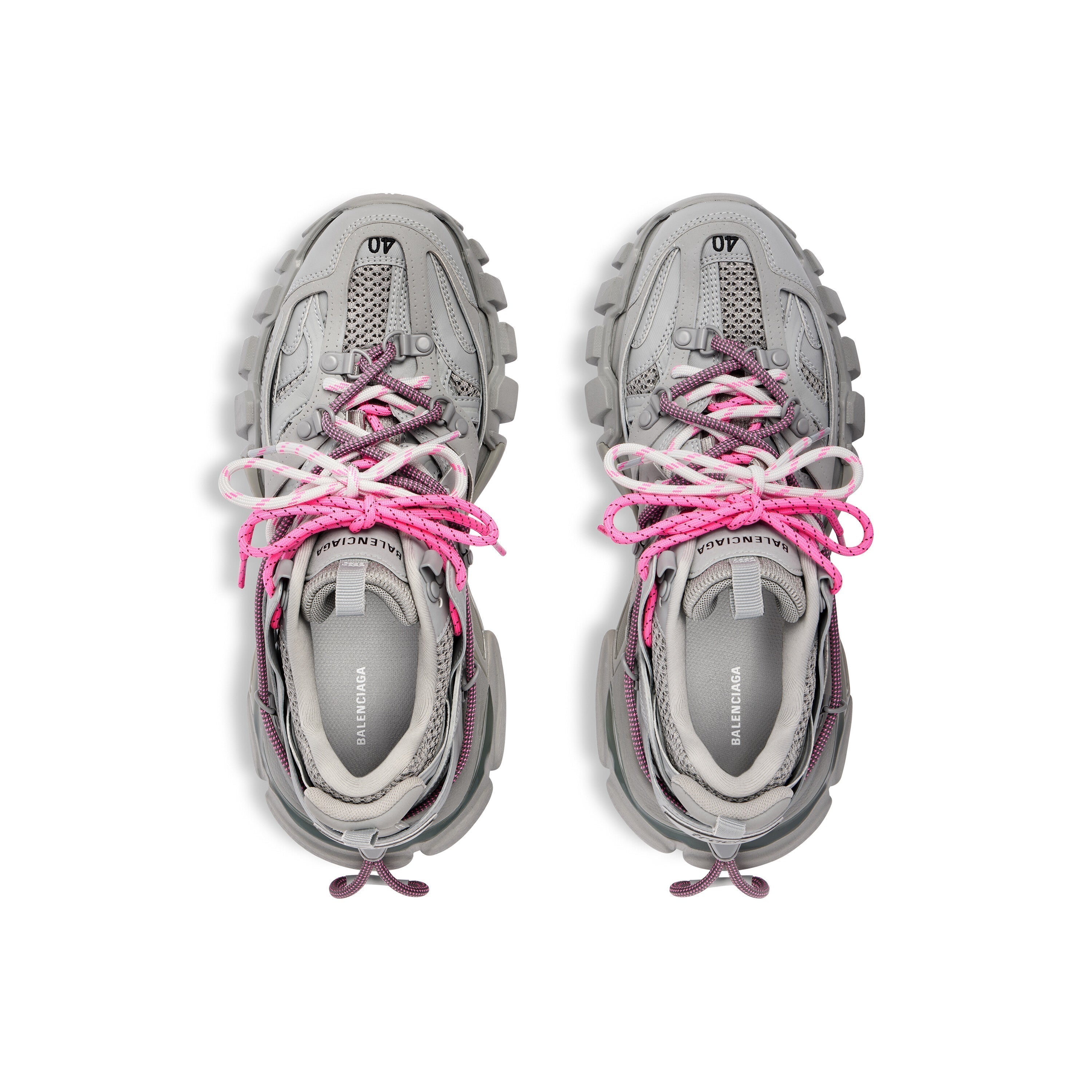 Balanciaga Track Grijs Met Veters Roze