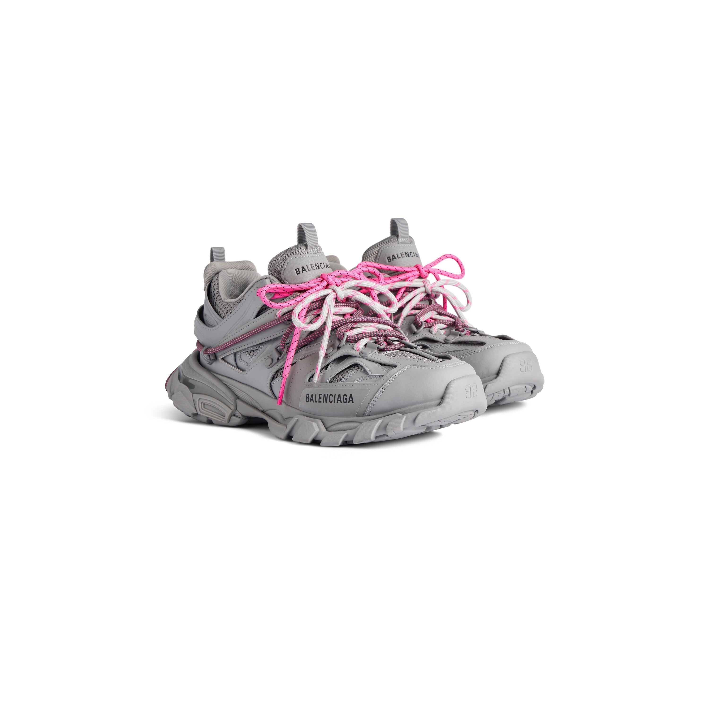 Balanciaga Track Grijs Met Veters Roze