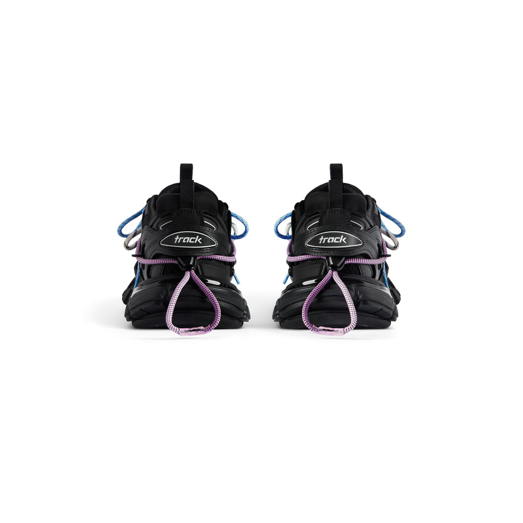 Balanciaga Track Zwart Met Veters Roze En Blauw