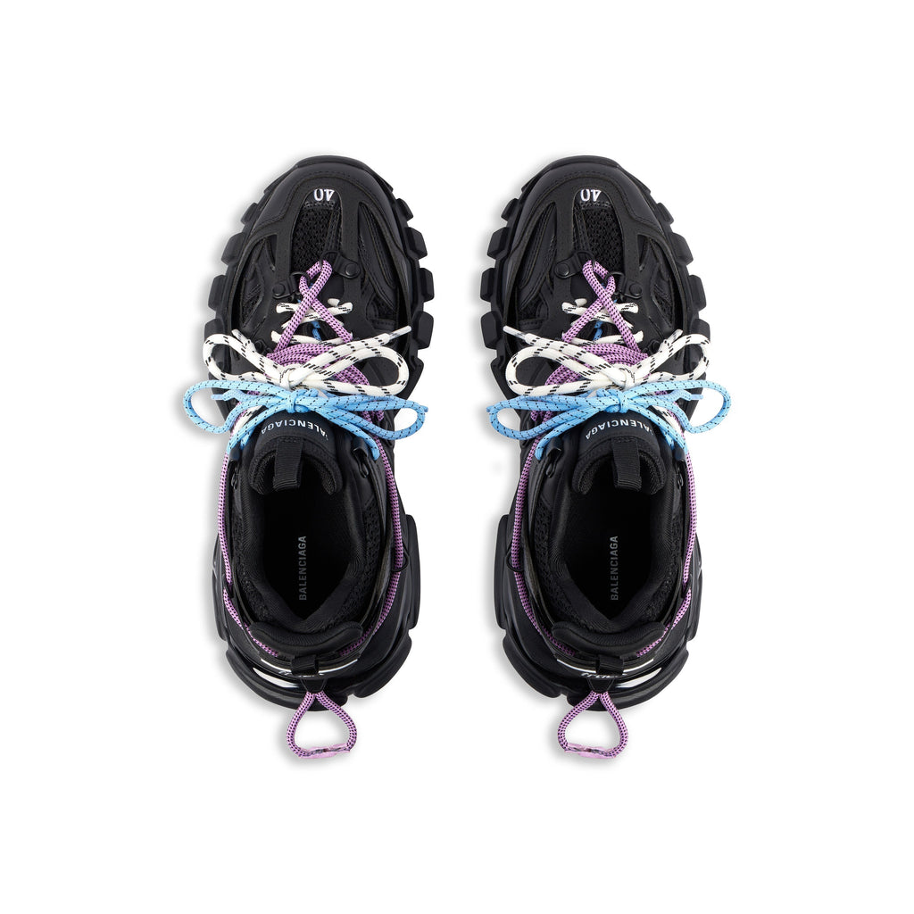 Balanciaga Track Zwart Met Veters Roze En Blauw