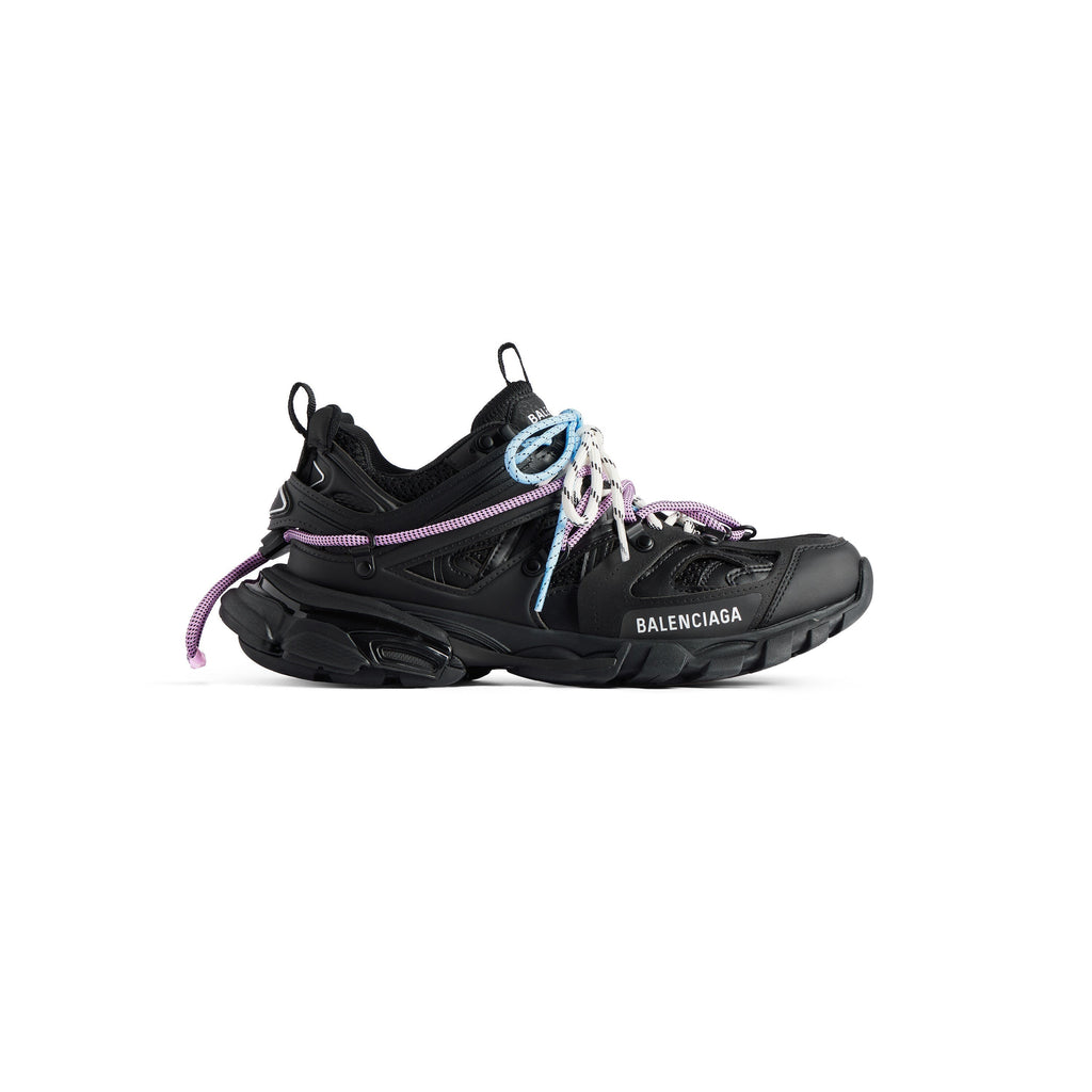 Balanciaga Track Zwart Met Veters Roze En Blauw