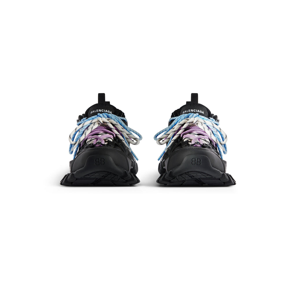 Balanciaga Track Zwart Met Veters Roze En Blauw