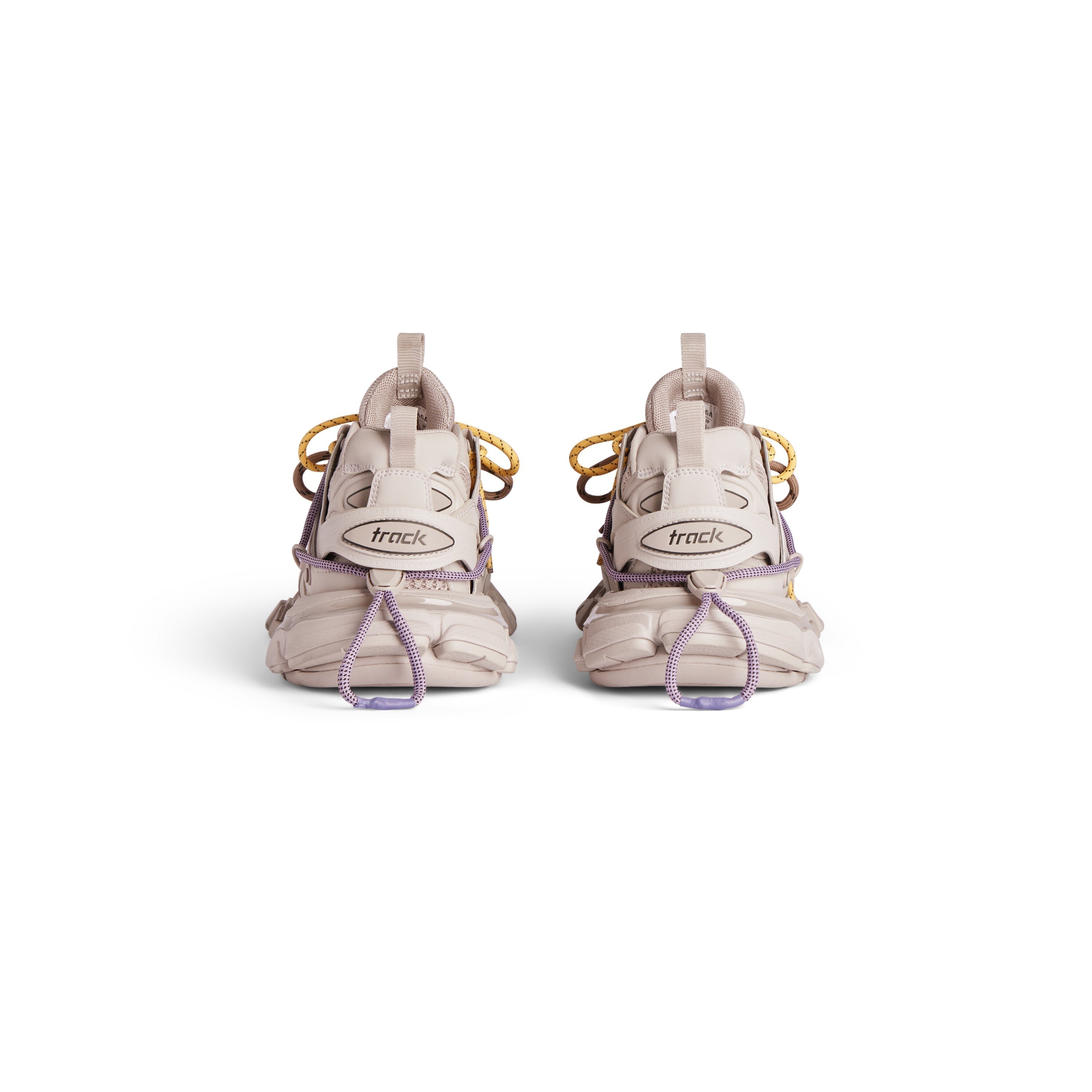 Balanciaga Track Taupe Met Veters Geel En Violette