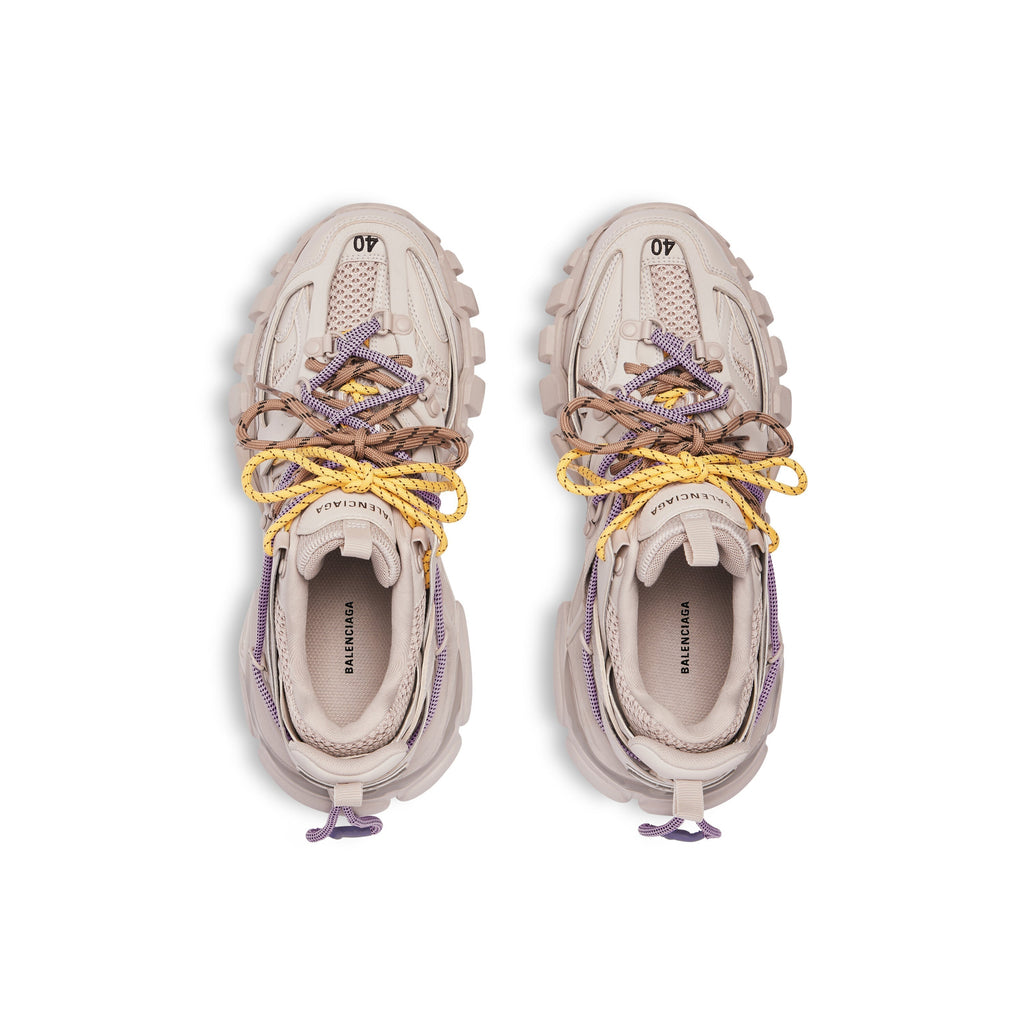 Balanciaga Track Taupe Met Veters Geel En Violette