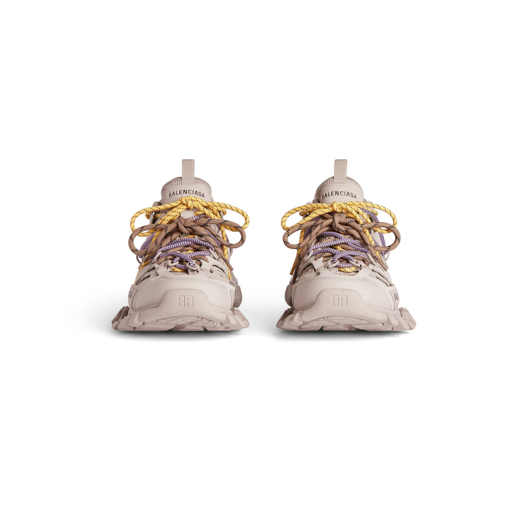 Balanciaga Track Taupe Met Veters Geel En Violette