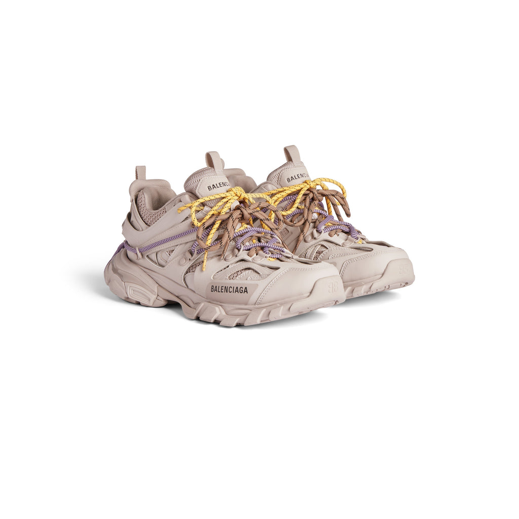 Balanciaga Track Taupe Met Veters Geel En Violette