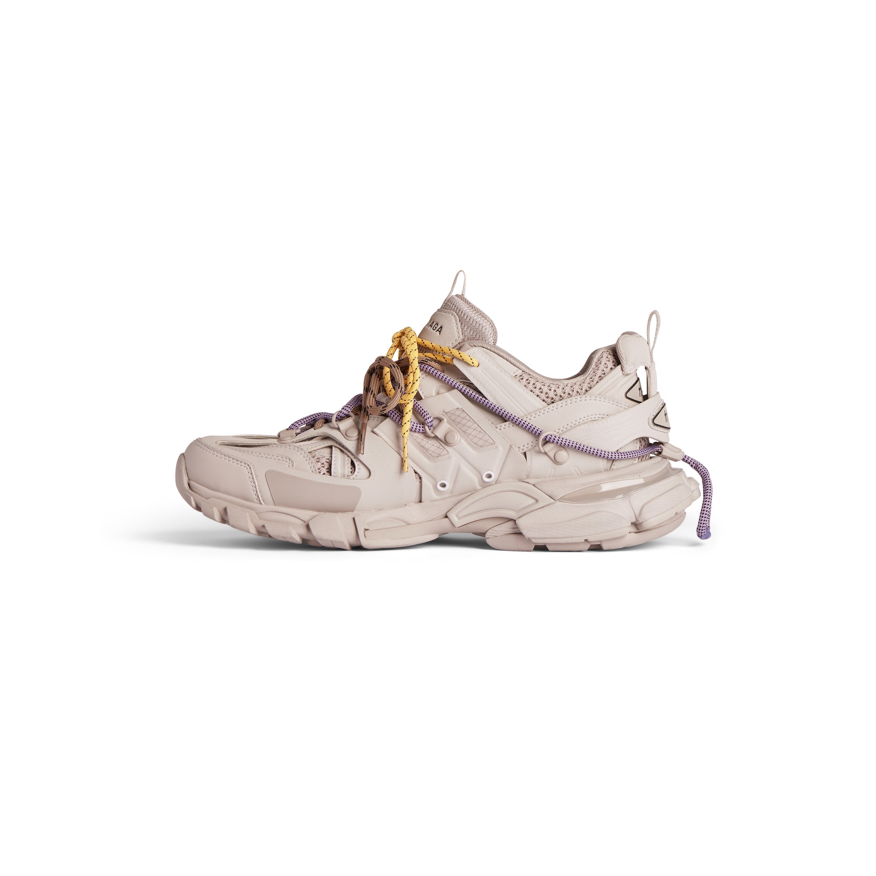 Balanciaga Track Taupe Met Veters Geel En Violette