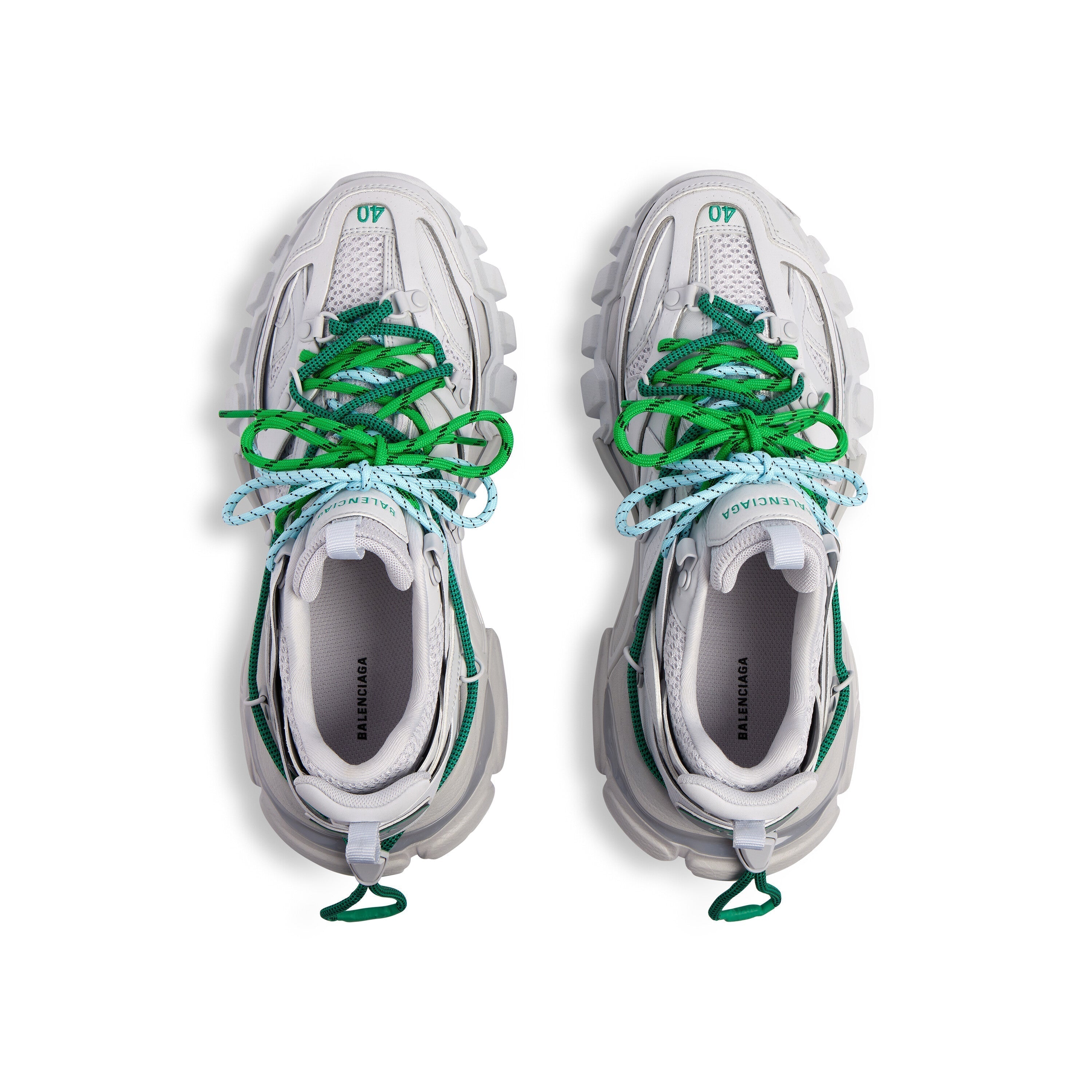 Balanciaga Track Grijs Met Veters Groen en Blauw