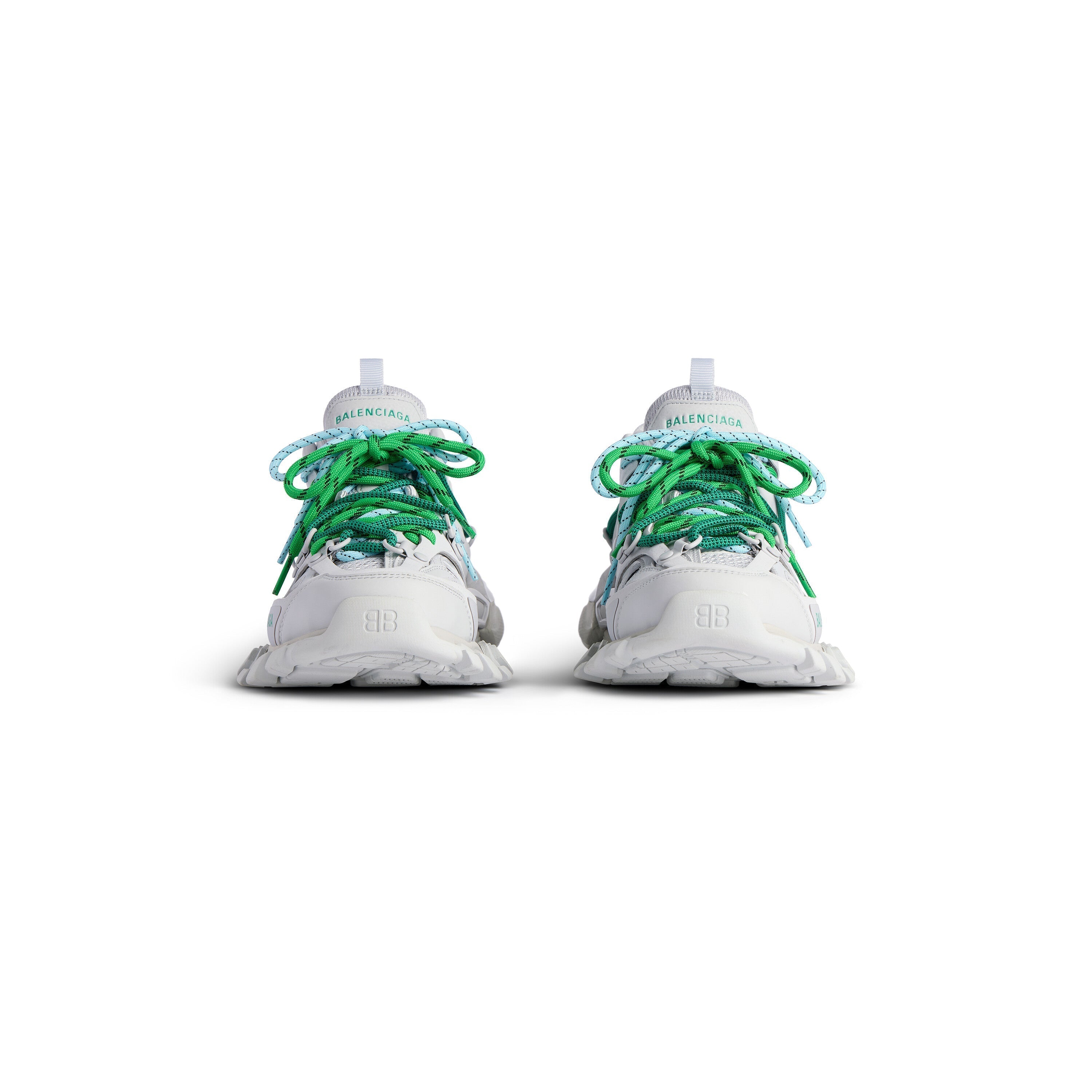 Balanciaga Track Grijs Met Veters Groen en Blauw