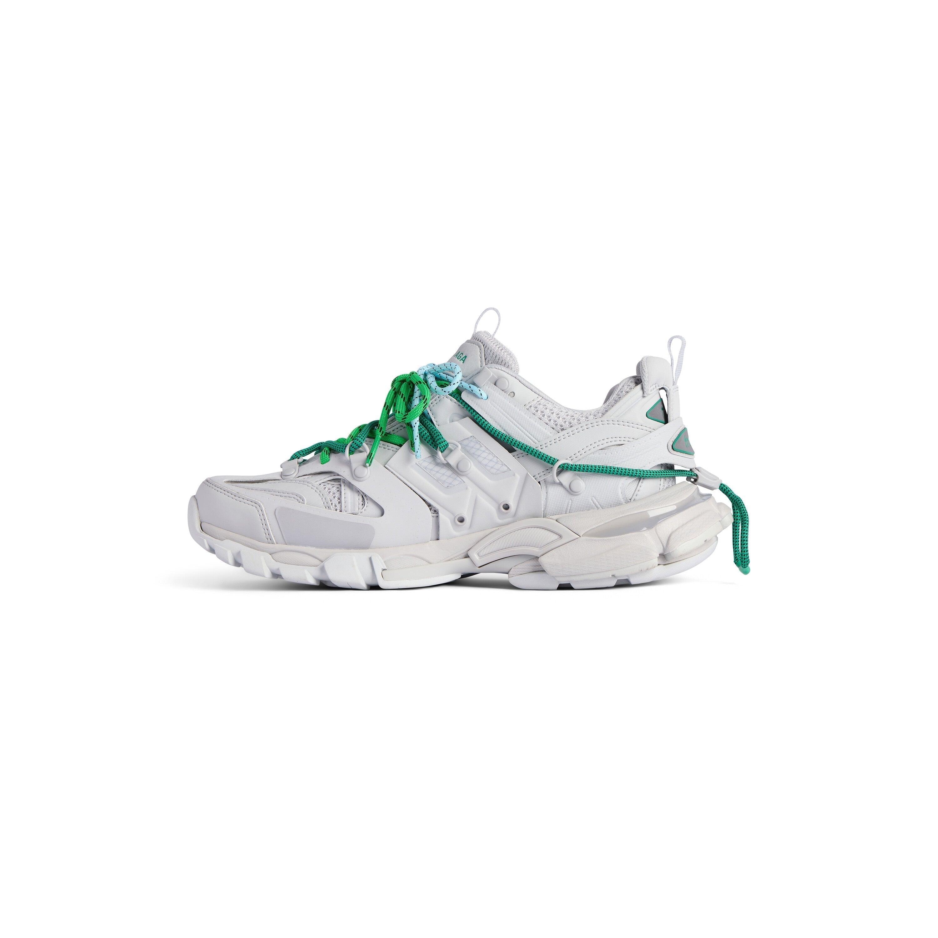 Balanciaga Track Grijs Met Veters Groen en Blauw