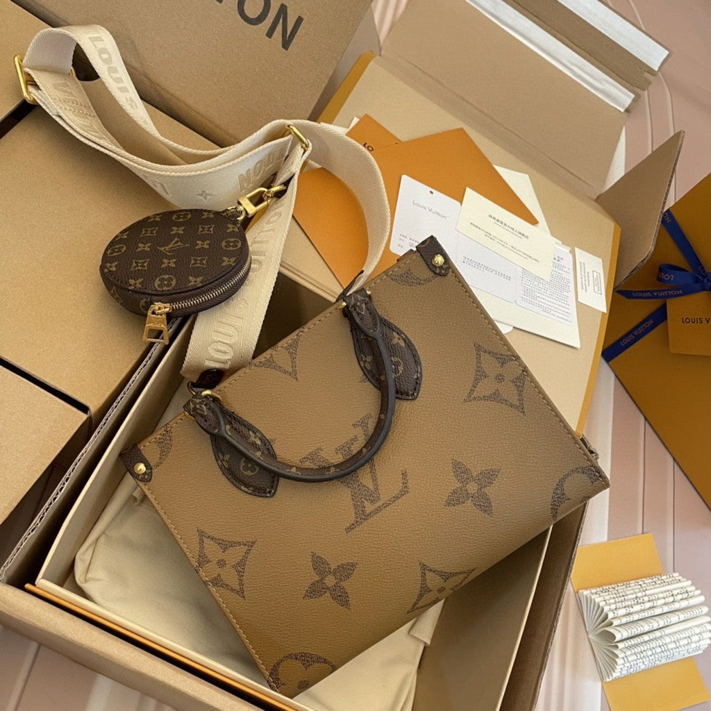 LV - Petit Cabas OnTheGo BB Maron dubbel