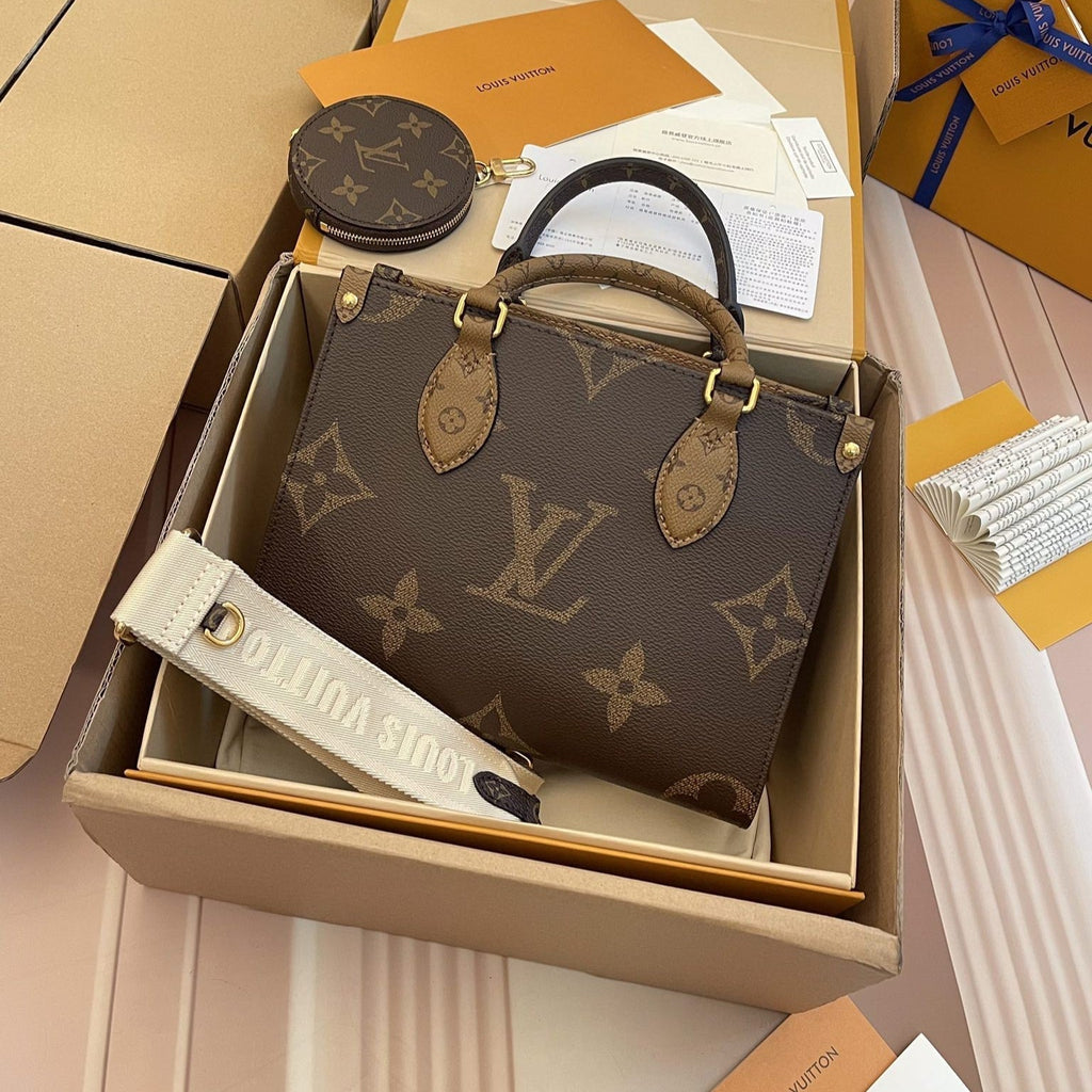 LV - Petit Cabas OnTheGo BB Maron dubbel