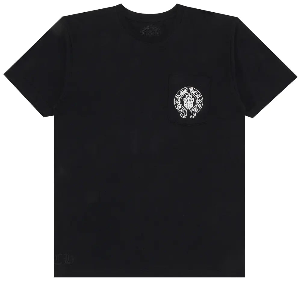 T-Shirt Chrome Heart Zwart Drapeau US