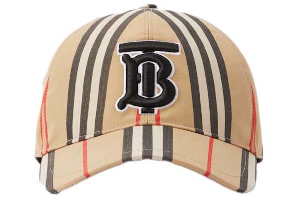 Pet van baseball katoen carreaux traditionnels monogramme beige