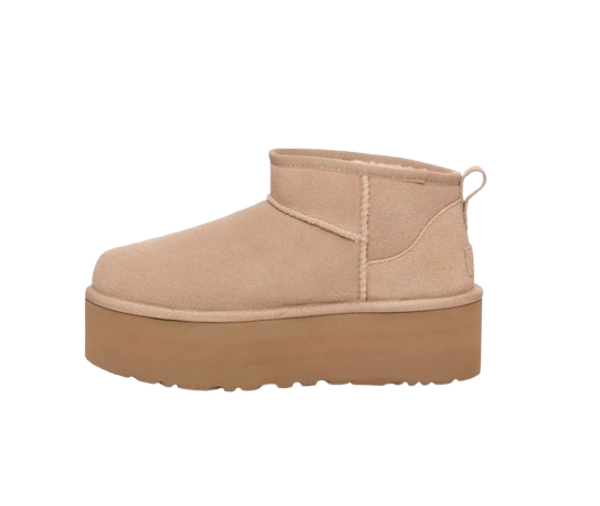 UGG Botte Klassiek Ultra Mini met plateforme Beige