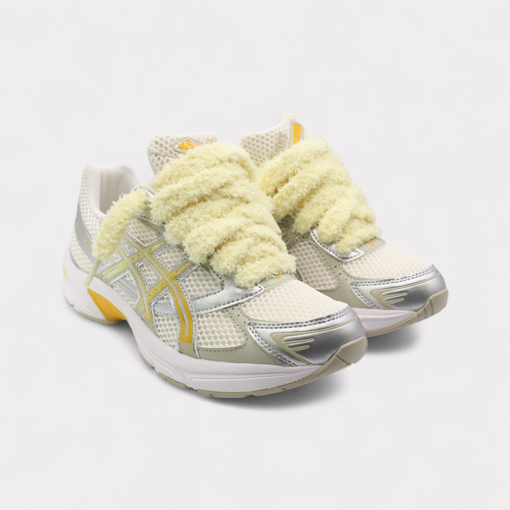 GEL-1130 Zilver Geel - Fluffy Veters Geel