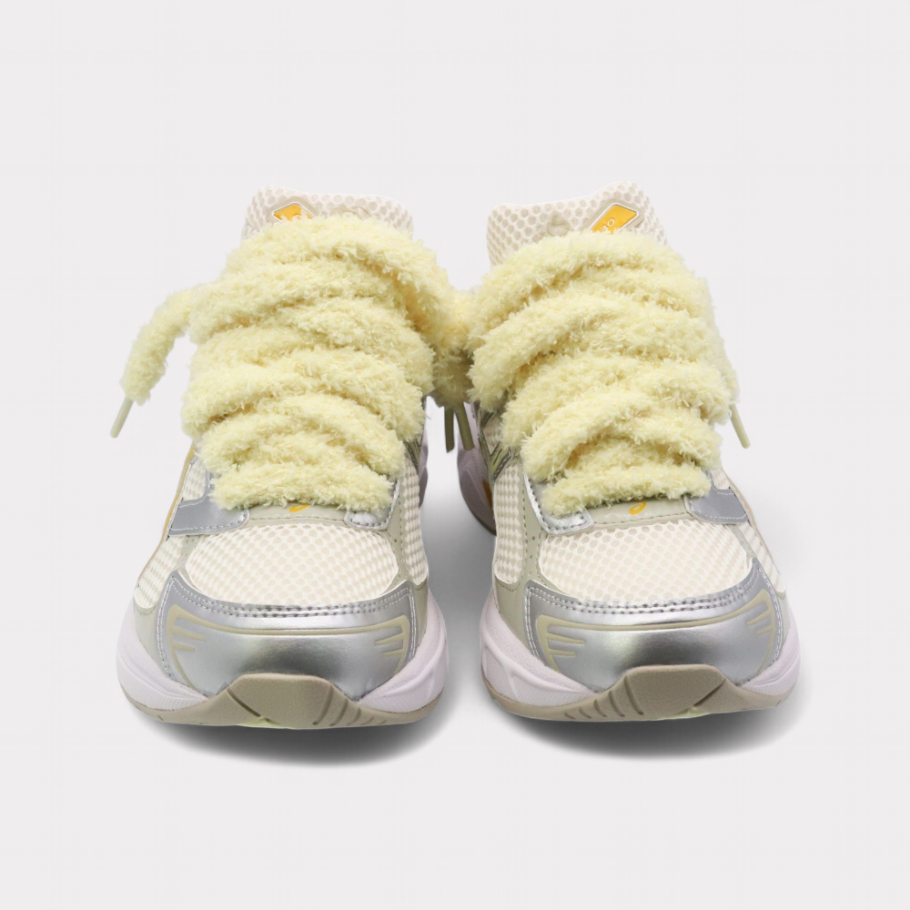 GEL-1130 Zilver Geel - Fluffy Veters Geel