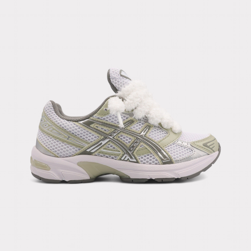 GEL-1130 Dried Leaf Groen - Fluffy Veters Wit