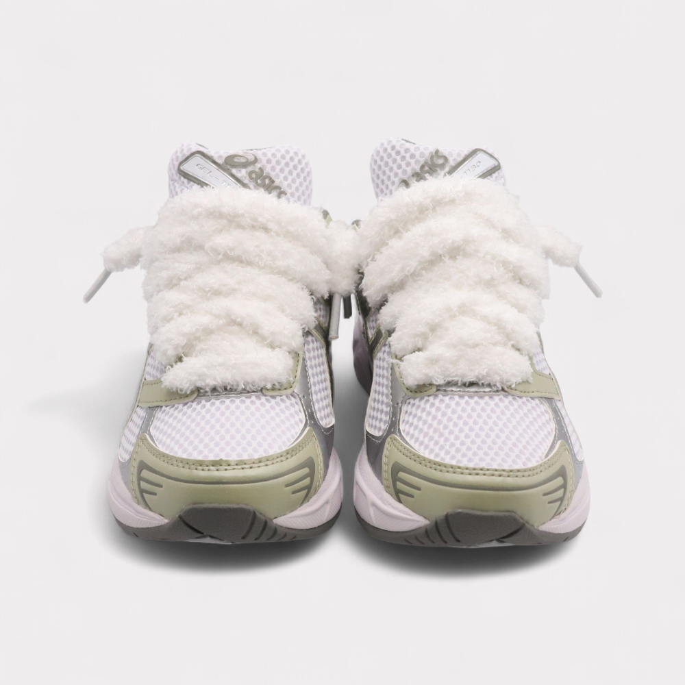 GEL-1130 Dried Leaf Groen - Fluffy Veters Wit