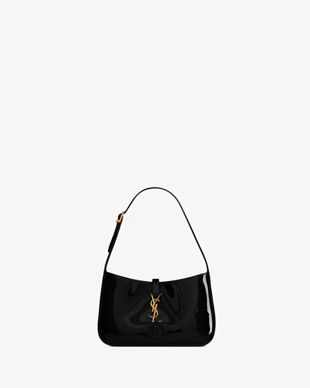 YSL - le 5 met 7 in leer verni zwart