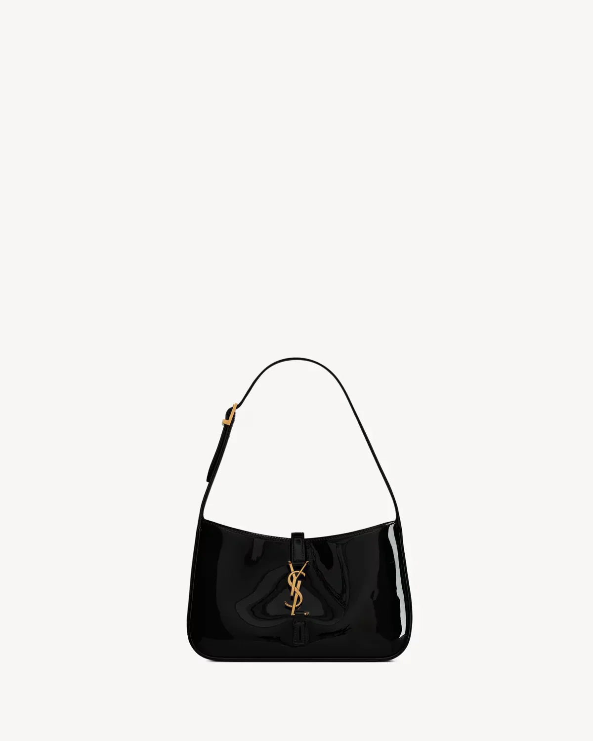 YSL - le 5 met 7 in leer verni zwart