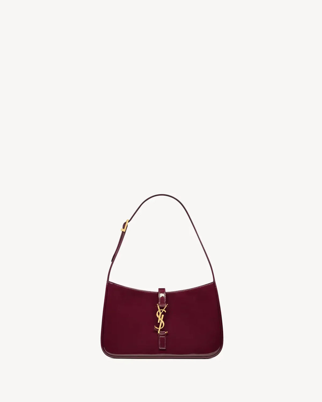YSL - le 5 met 7 in leer verni Rood
