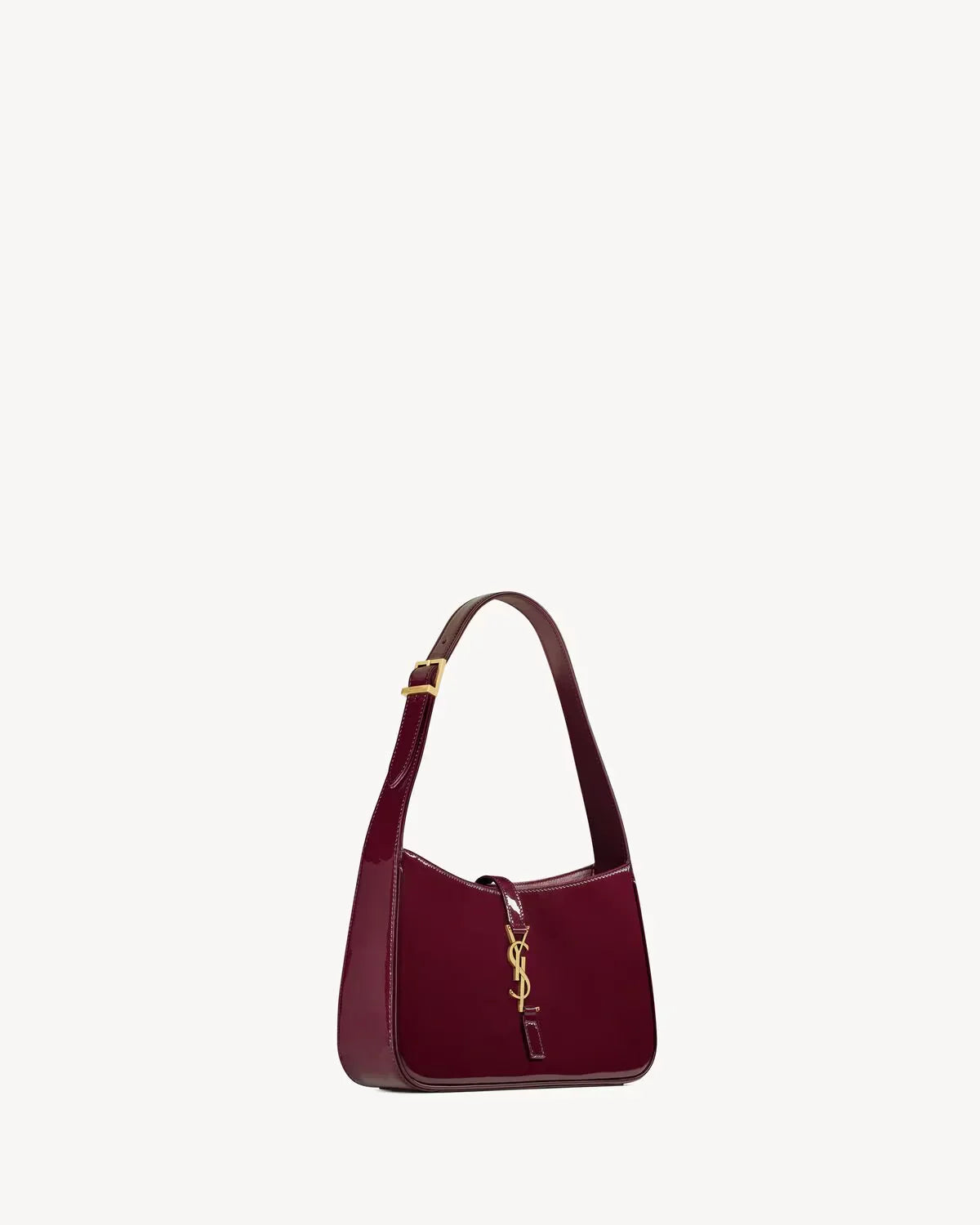 YSL - le 5 met 7 in leer verni Rood