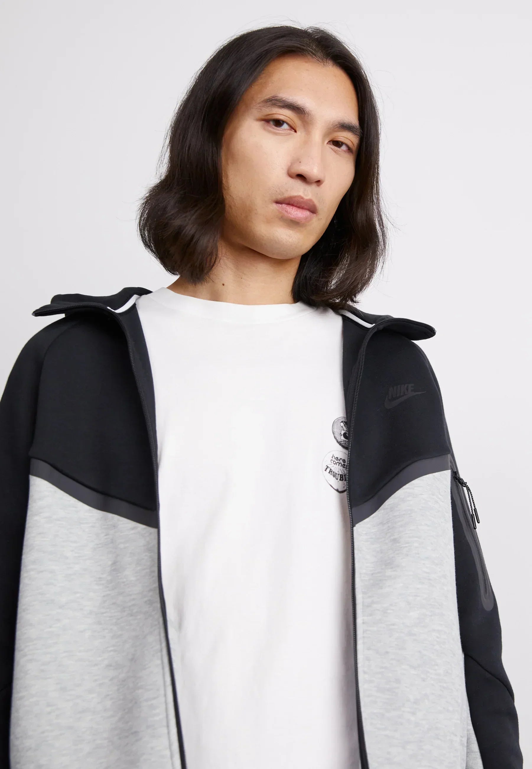 Nike Tech Fleece Rits Zwart En Grijs