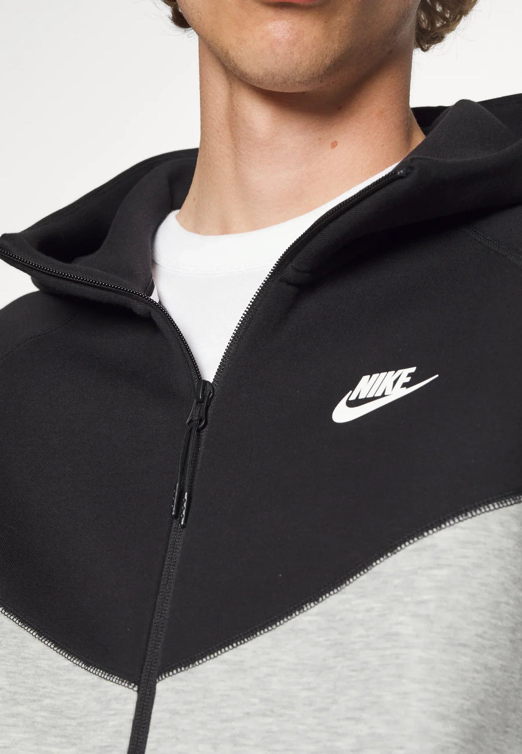 Nike Nouveau Tech Fleece Rits Zwart En Grijs