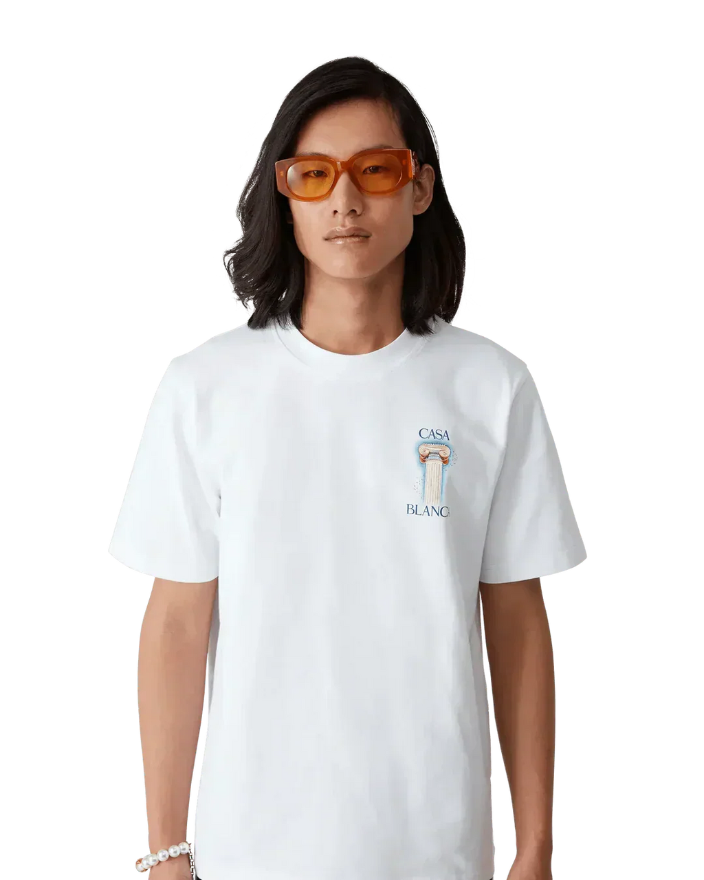 T-Shirt Casablanca La Colonne Wit