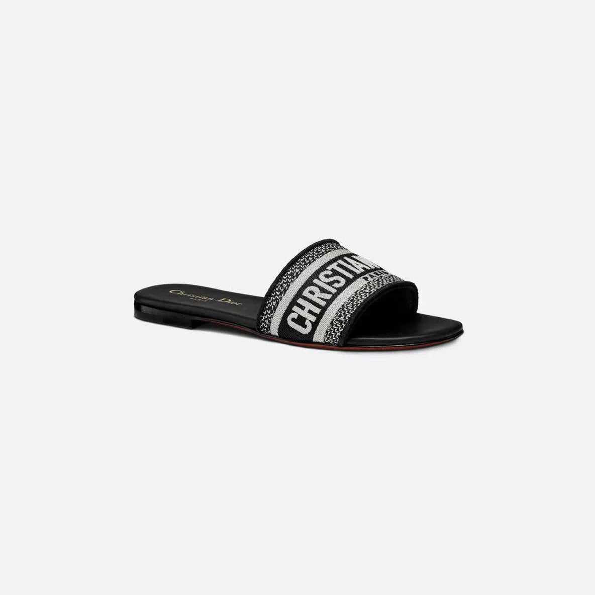 Dior 30 Montaigne Slide Zwart Calfskin