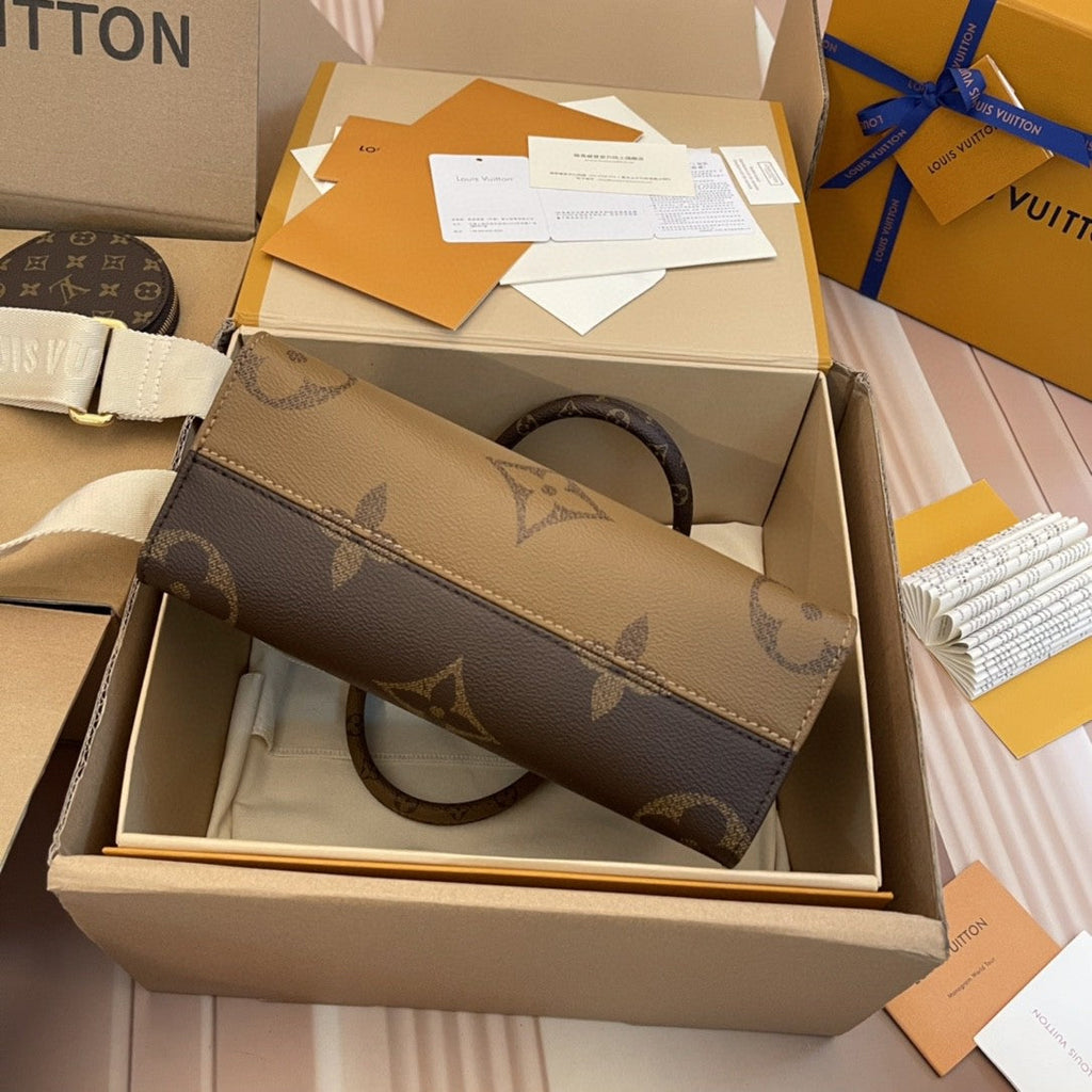 LV - Petit Cabas OnTheGo BB Maron dubbel