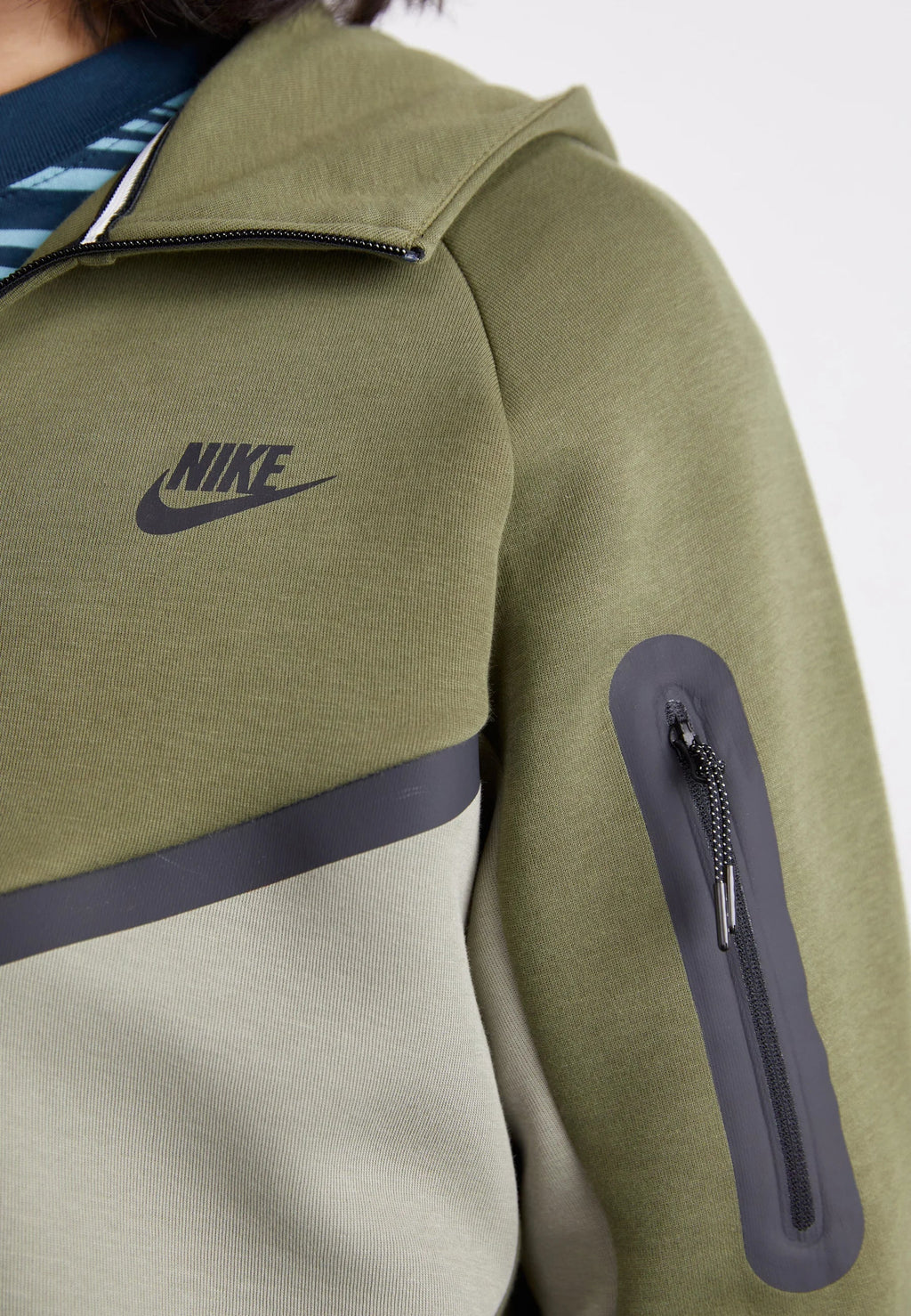 Nike Tech Fleece Rits Zwart En Groen