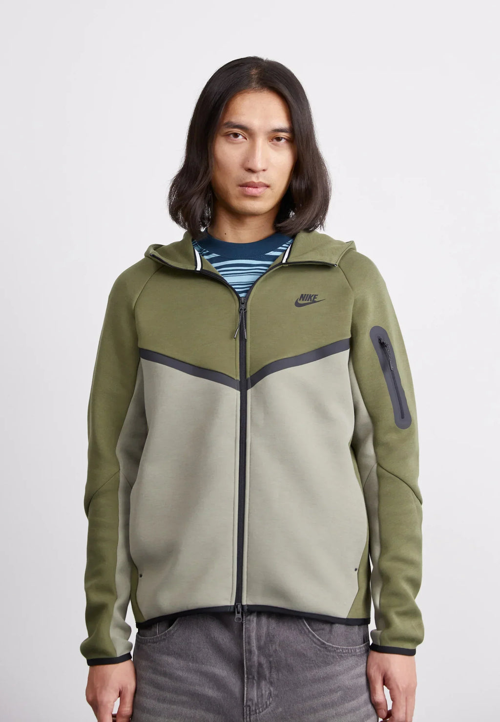 Nike Tech Fleece Rits Zwart En Groen