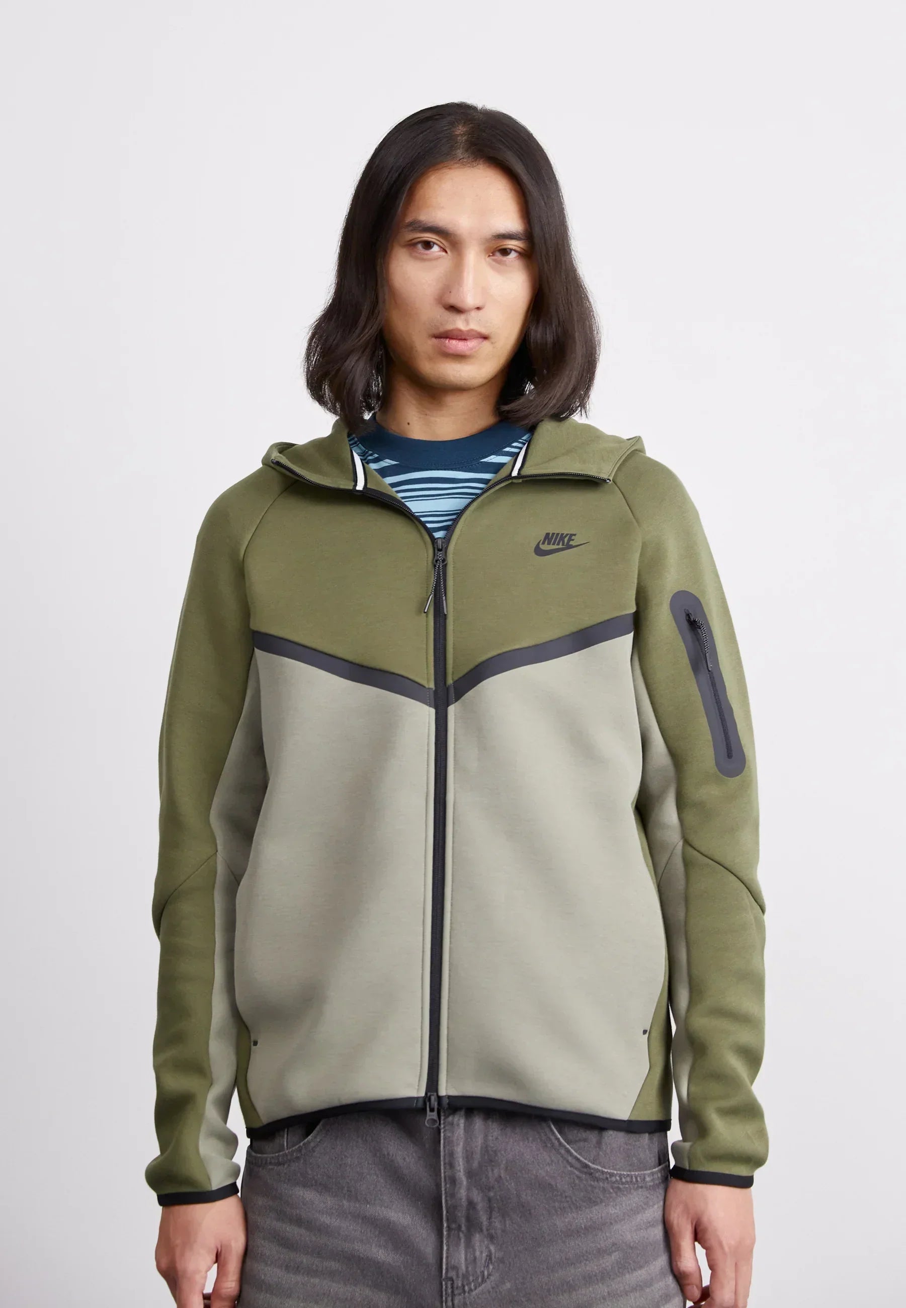 Nike Tech Fleece Rits Zwart En Groen