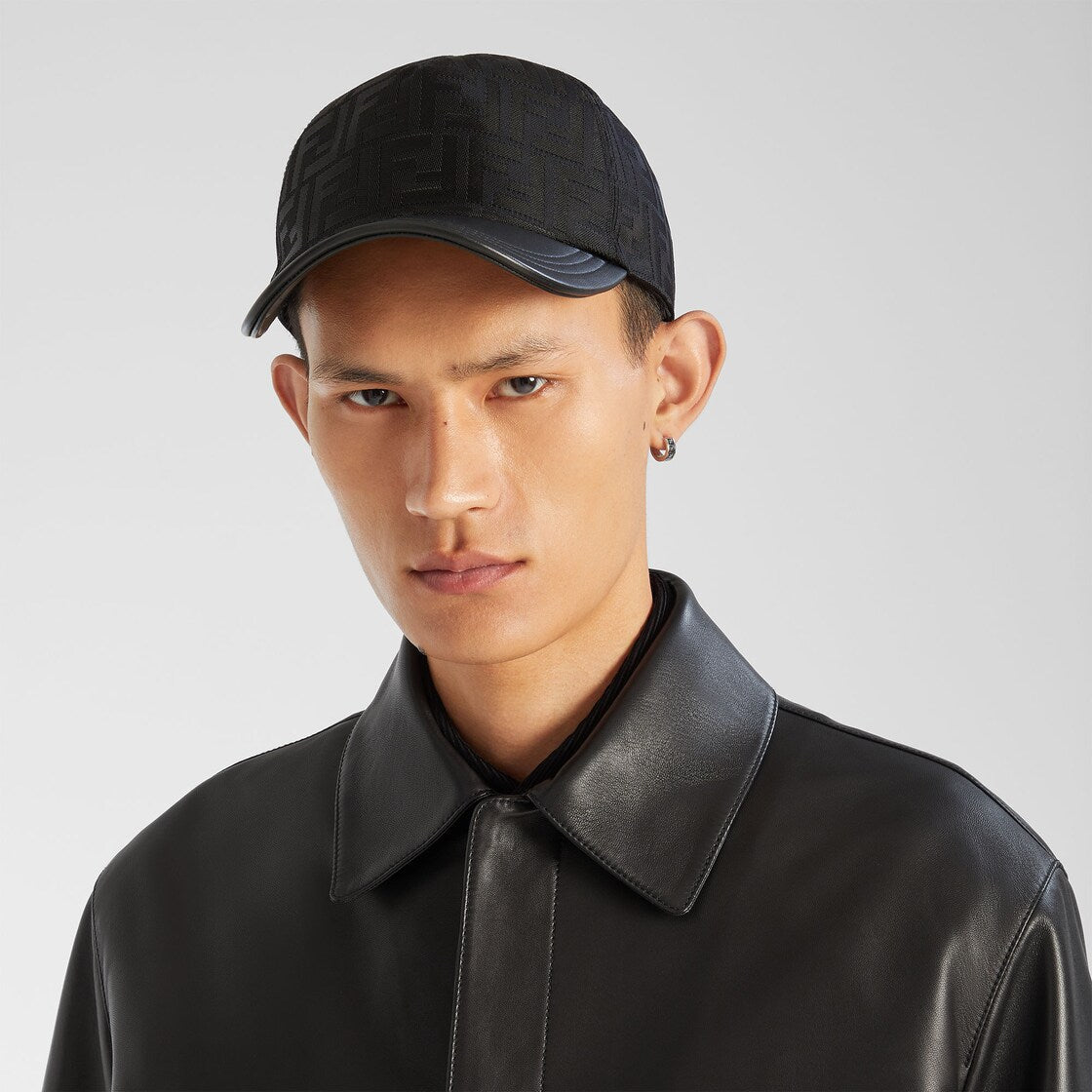 Pet van baseball in nylon FF jacquard zwart