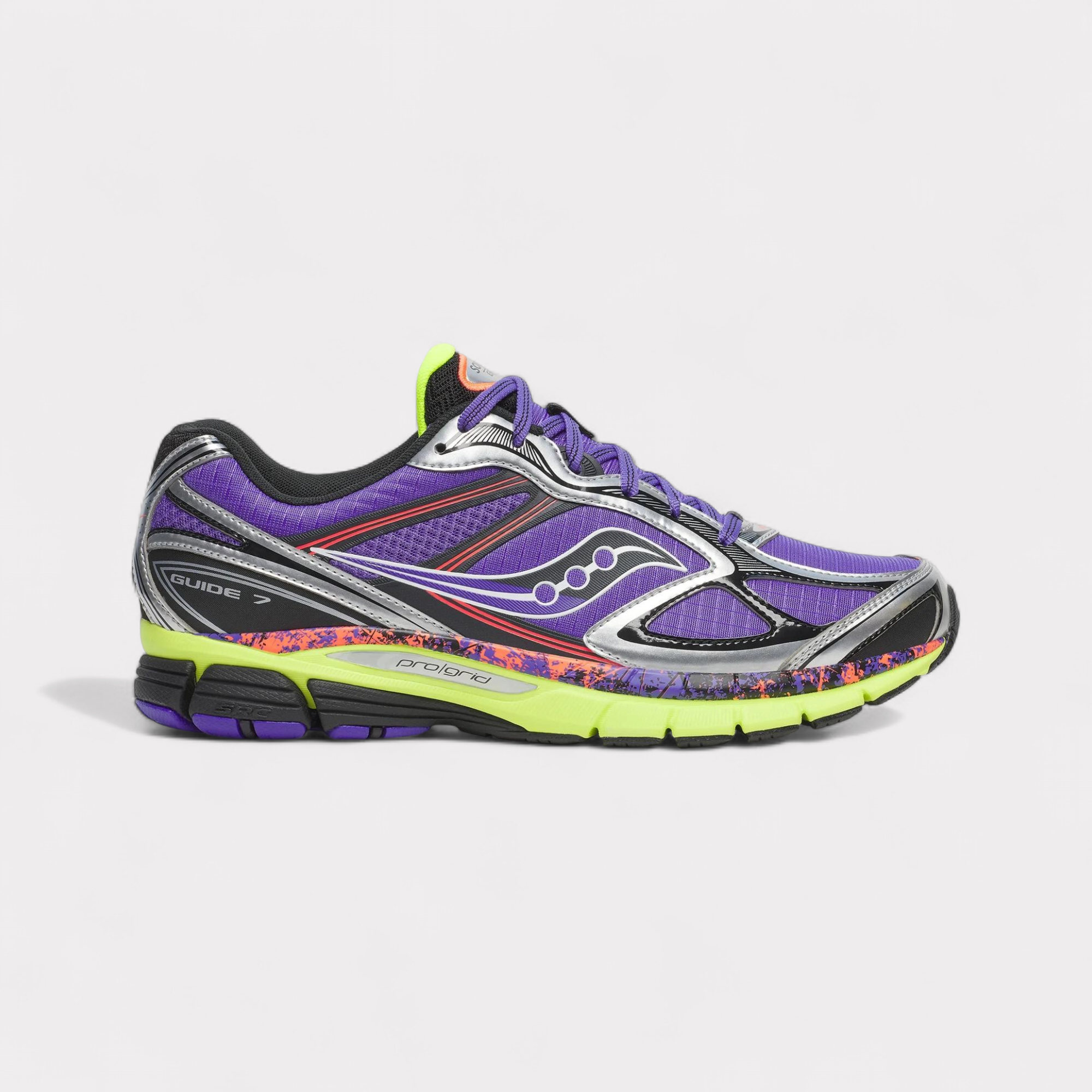Saucony Progrid Guide 7 Hi Octane - Paars Citroengeel