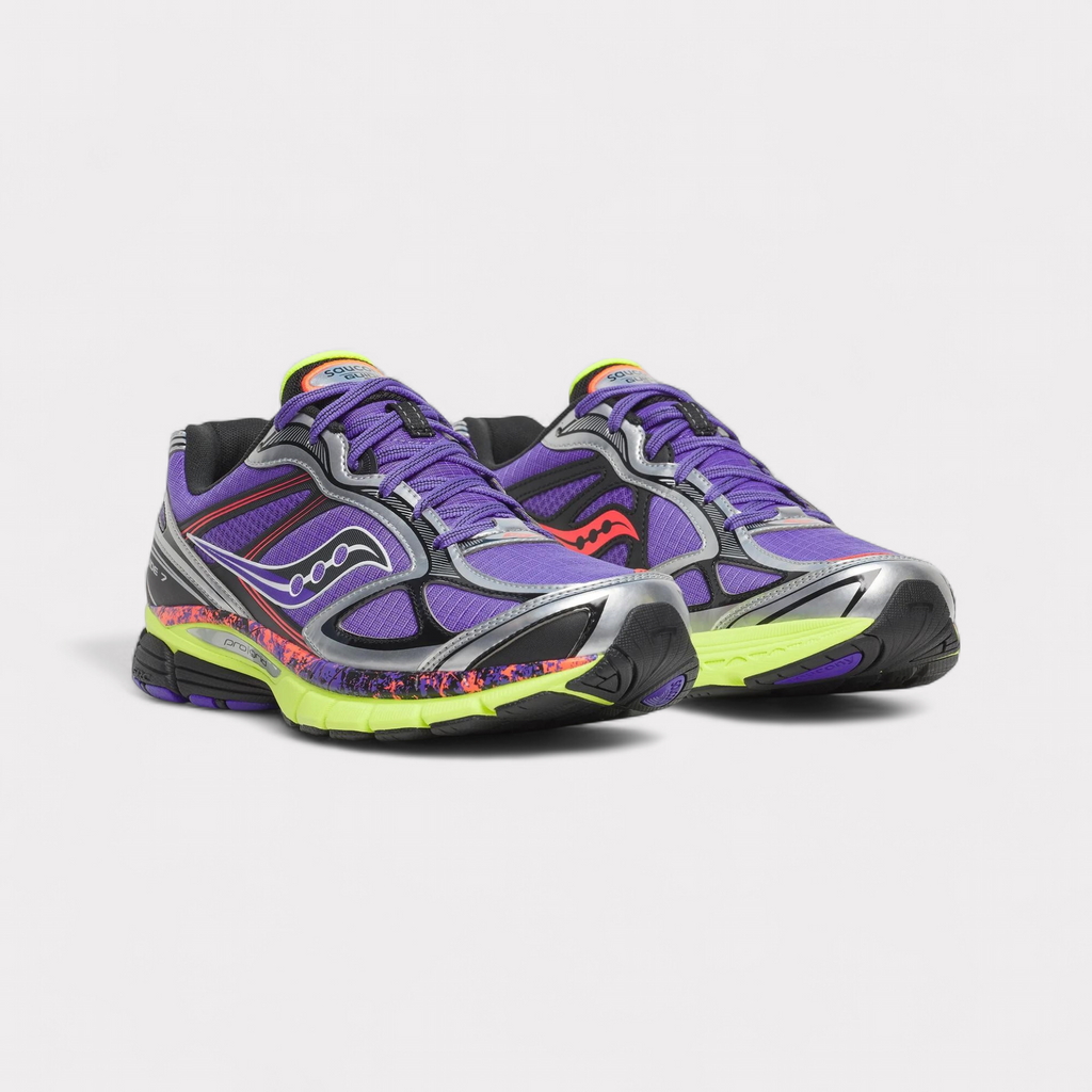 Saucony Progrid Guide 7 Hi Octane - Paars Citroengeel