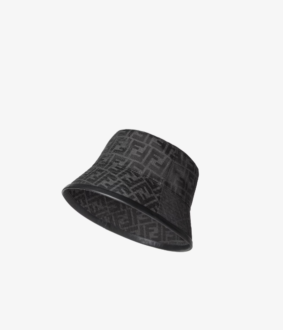 Fendi Chapeau in nylon FF Zwart