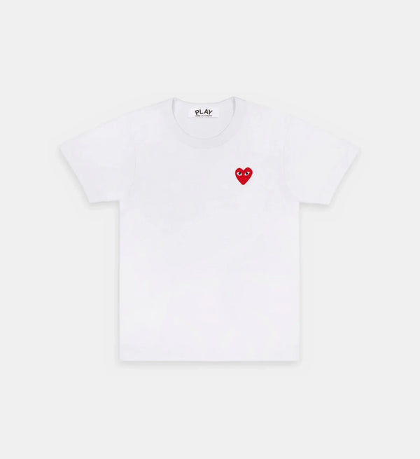 T-Shirt CDG Wit Logo Rood
