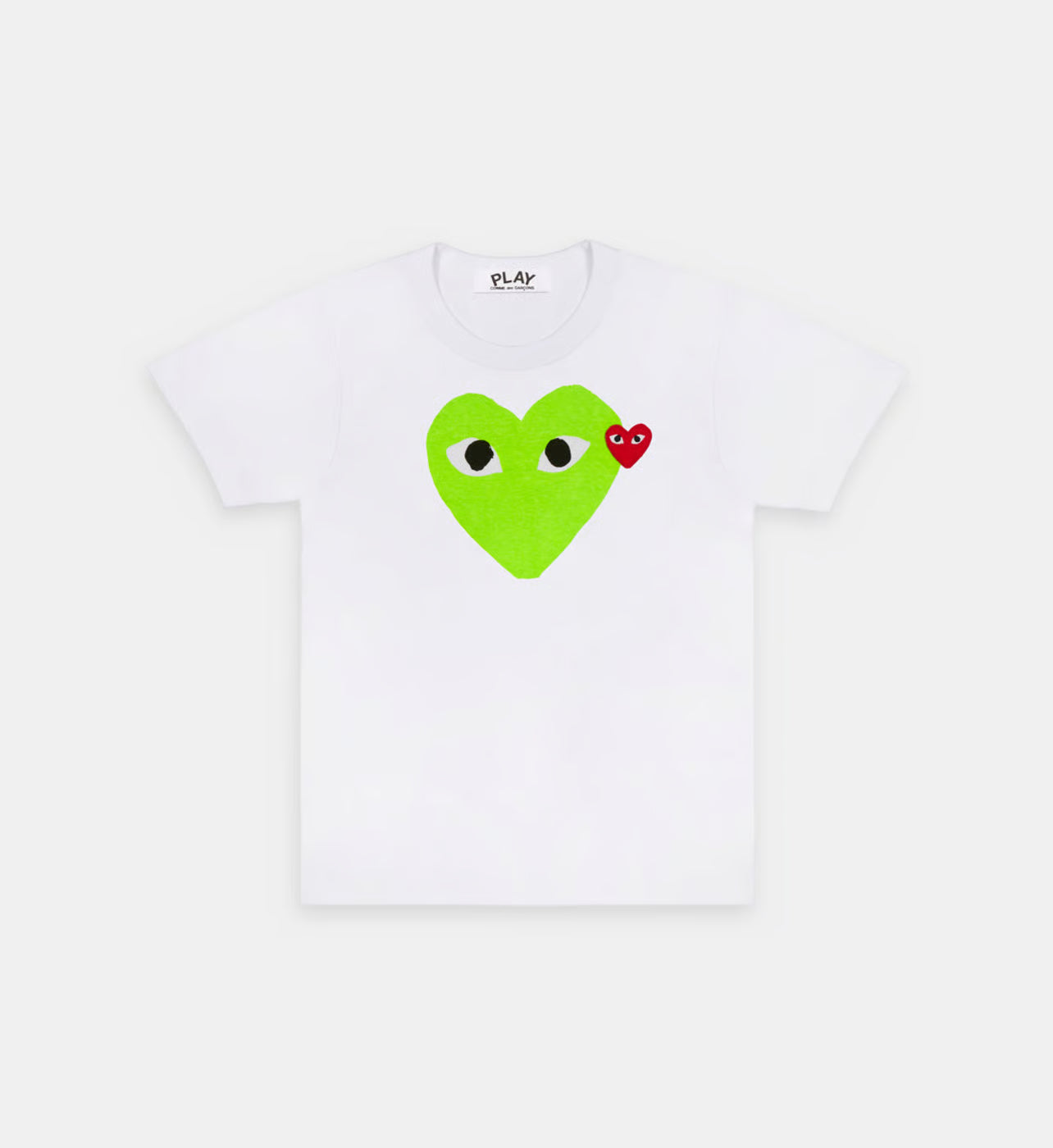 T-Shirt CDG Wit En Groen Fluo