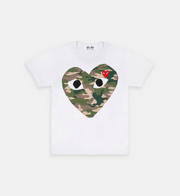 T-Shirt CDG Wit En Camouflage